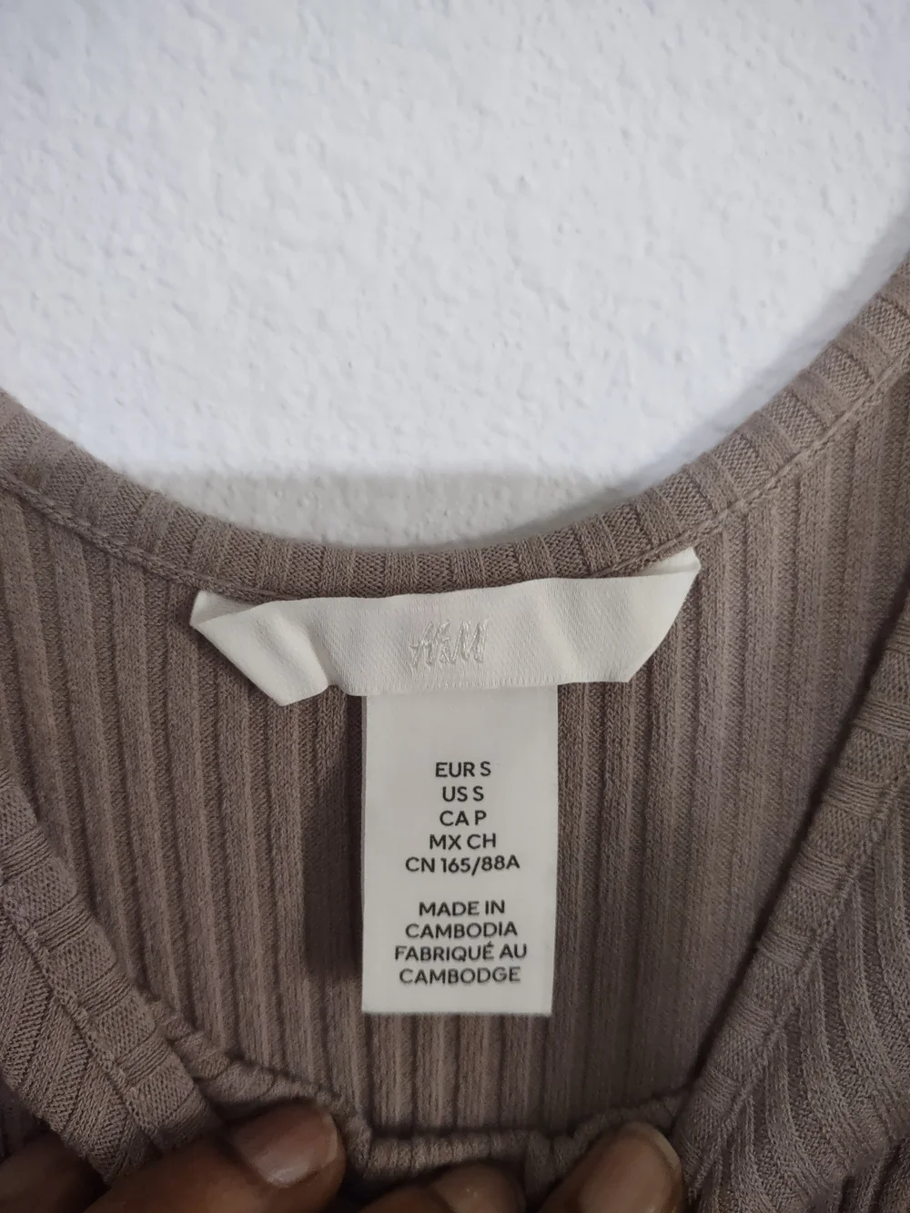 H&M Ribbed Sleeveless Maxi Dress in Taupe